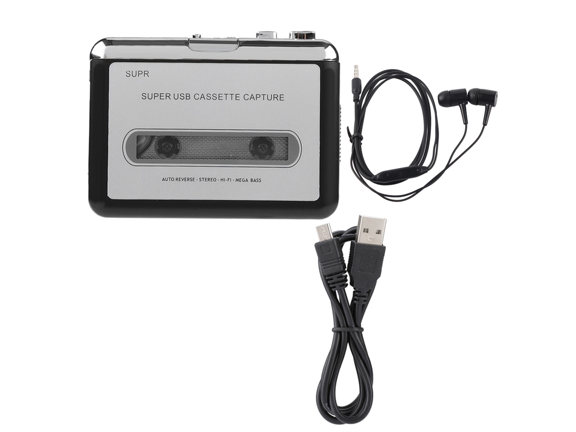 Gravador de fita cassete para PC, conversor de MP3 e CD, reprodutor de música digital CHABERLU