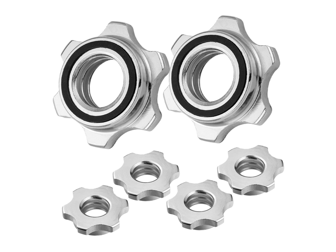 Conjunto De 6 Porcas Travamento Antiderrapantes Para Barras Peso,