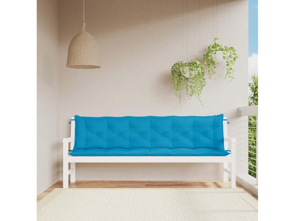 Vidaxl Almofadões Banco Jardim 2 Pcs Tecido Oxford Azul-claro