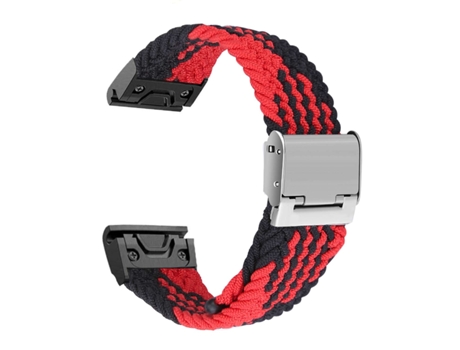 Bracelete Pulseira Entrançada Flexível para Garmin Forerunner 935 Vermelho e Preto
