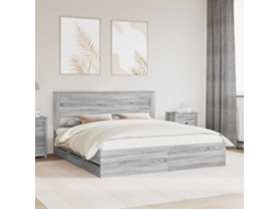 Vidaxl Estrutura Da Cama Com Gaveta Cinza Sonoma 200 X 200 Cm