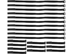 Conjunto De 20 Abraçadeiras De Nylon Pretas Reutilizáveis