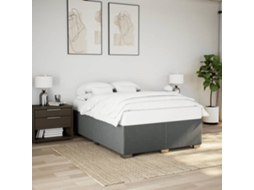 Vidaxl Estrutura De Cama Sem Colchão 160x200 Cm Tecido Cinzento-escuro