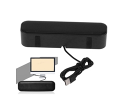 Mini alto-falante USB Brillivera com placa de som decodificada integrada, campo sonoro estéreo e alto-falante para computador.