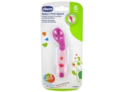 Primeira colher 8 meses e cor: rosa CHICCO