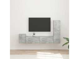 Vidaxl Conjunto De Móvel De Tv 4 Unid. Cinzento Derivados De Madeira