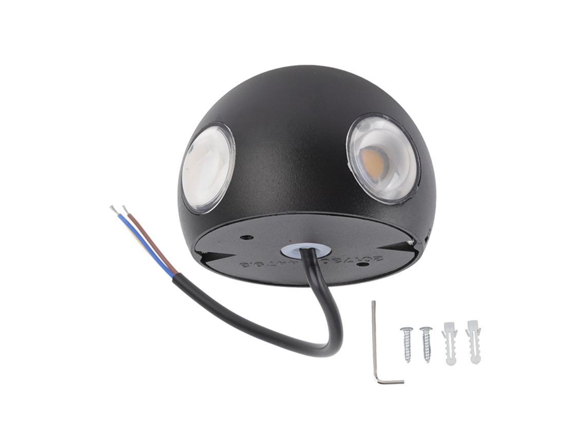 2026 sconce de Pared Bola 12w 4cob Aluminio Lámpara de Pared Led Impermeable para Pasillo Exterior Con Iluminación Cuadrilateral