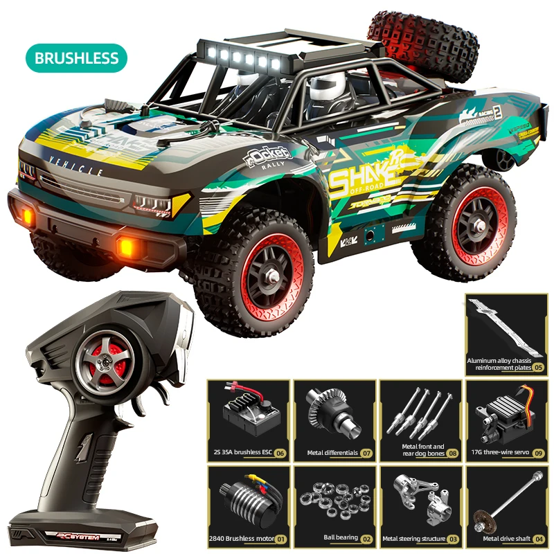 (verde Sem Escovas) Modelo De Caminhão Elétrico Off-road, Escala 1:18, 2,4 Ghz