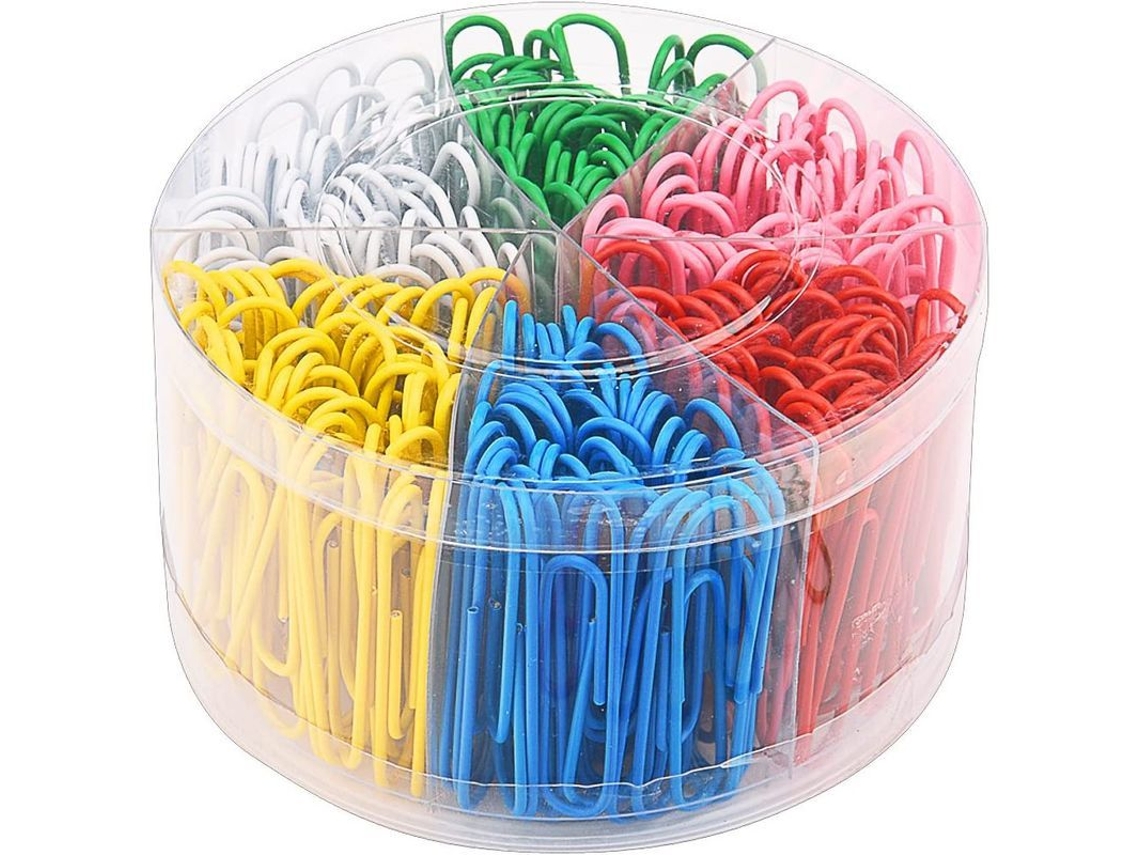 300 Clips de Papel Grandes Coloridos, 2" Resistente À Ferrugem e com Caixa Reutilizável