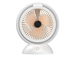 Ventilador de Mesa USB Recarregável com Luz Anel para Dormitório e Casa