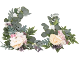 Conjunto De 2 Arranjos De Flores Suspensas, Decoração Com Laço De Flores Para Casamento, Arranjos De Gokoco
