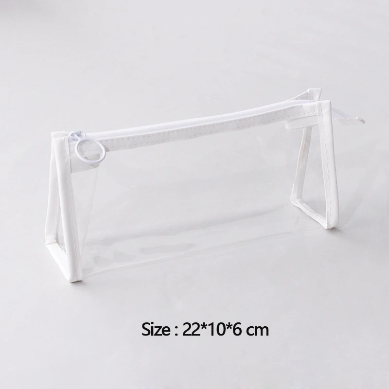 Estojo para Lápis, Grande Capacidade, Transparente, Kawaii, Escolar AQUAFORGE