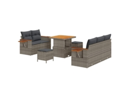 Maison Exclusive - Conjunto De Sofá De Jardim Com Travesseiro 10 Pcs Cinzeto Vime Pe
