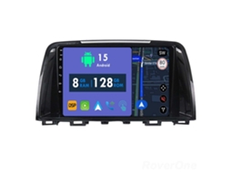 Auto Rádio Carro Bluetooth Autoradio 8GB RAM 128G ROM CarPlay Navegação GPS Ecrã Táctil RoverOne para Mazda 6 Atenza 3 GJ 2012-2015  