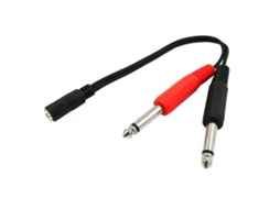 Cabo Adaptador De 3,5 Mm Mono Para Dois Conectores De 6,5 Mm. 2 Cabos Adaptadores De 6,35 Mm.