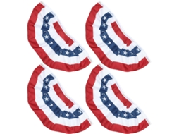 Kit de 4 Bandeirinhas Patrióticas Inoomp, 45x90cm, para Decoração Interna e Externa em Feriados e Festas Americanas CHABERLU