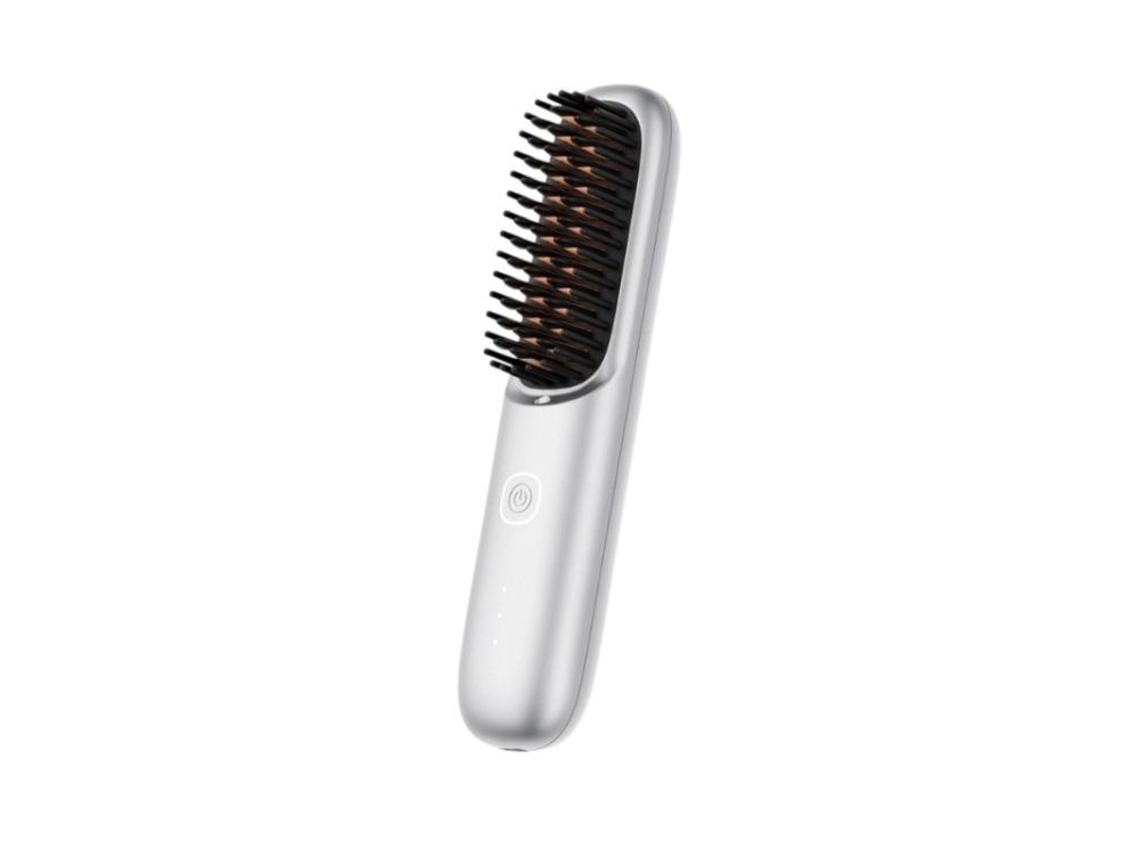 Presilha de cabelo (Marfim branca) com íons negativos, não inflamável, portátil, com função de alisamento e modelagem.