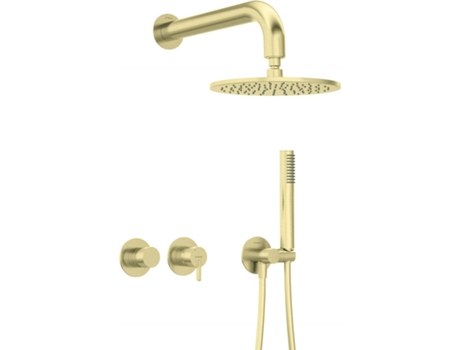 Concealed Shower Set With Overhead Shower With Horizontal Mixer Deante