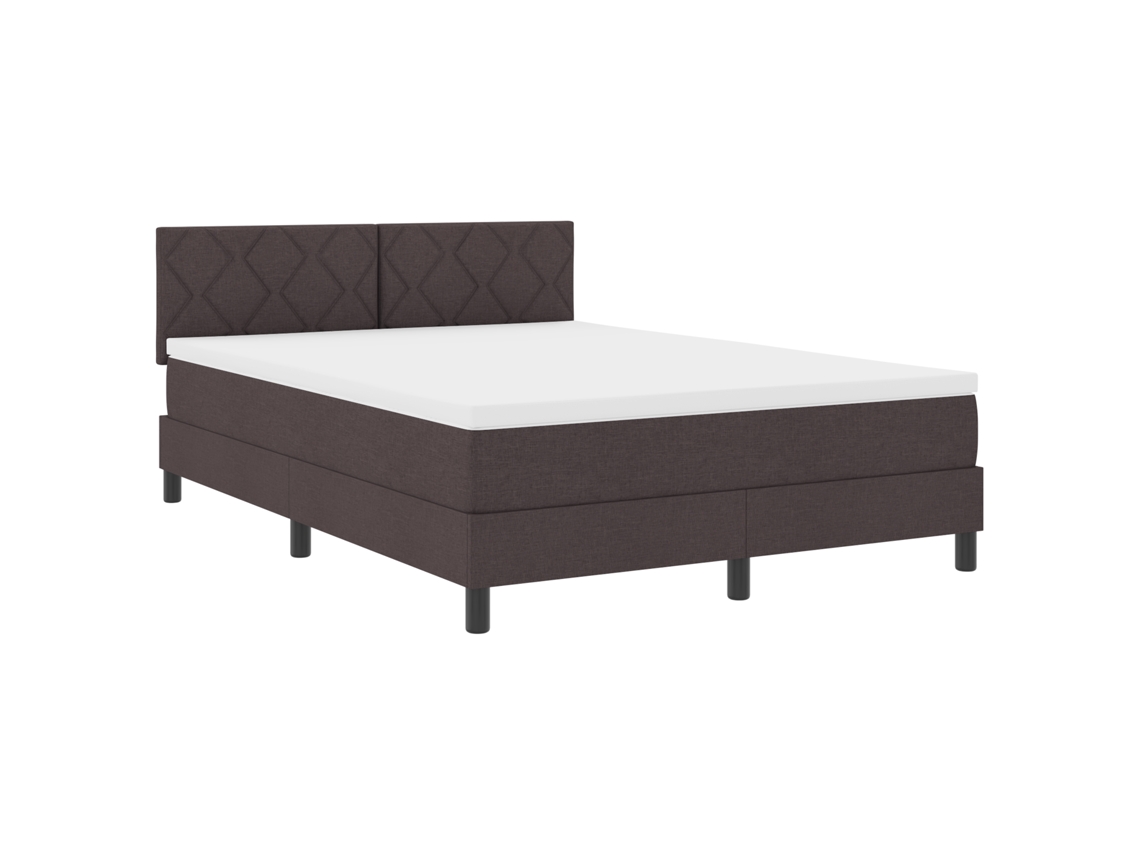 Cama Bocom Colchão Marrom Escuro Tecido Vidaxl Castanho Fabric (140x200 Cm)