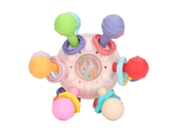 Mali brinquedo Sensorial de Dentição para Bebê com Sininho Silicone Cores Vibrantes para Agarre e Massagem Gengival