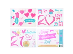 4pcs adesivos de parede dia dos namorados 2021 decoração sala | S/MARCA