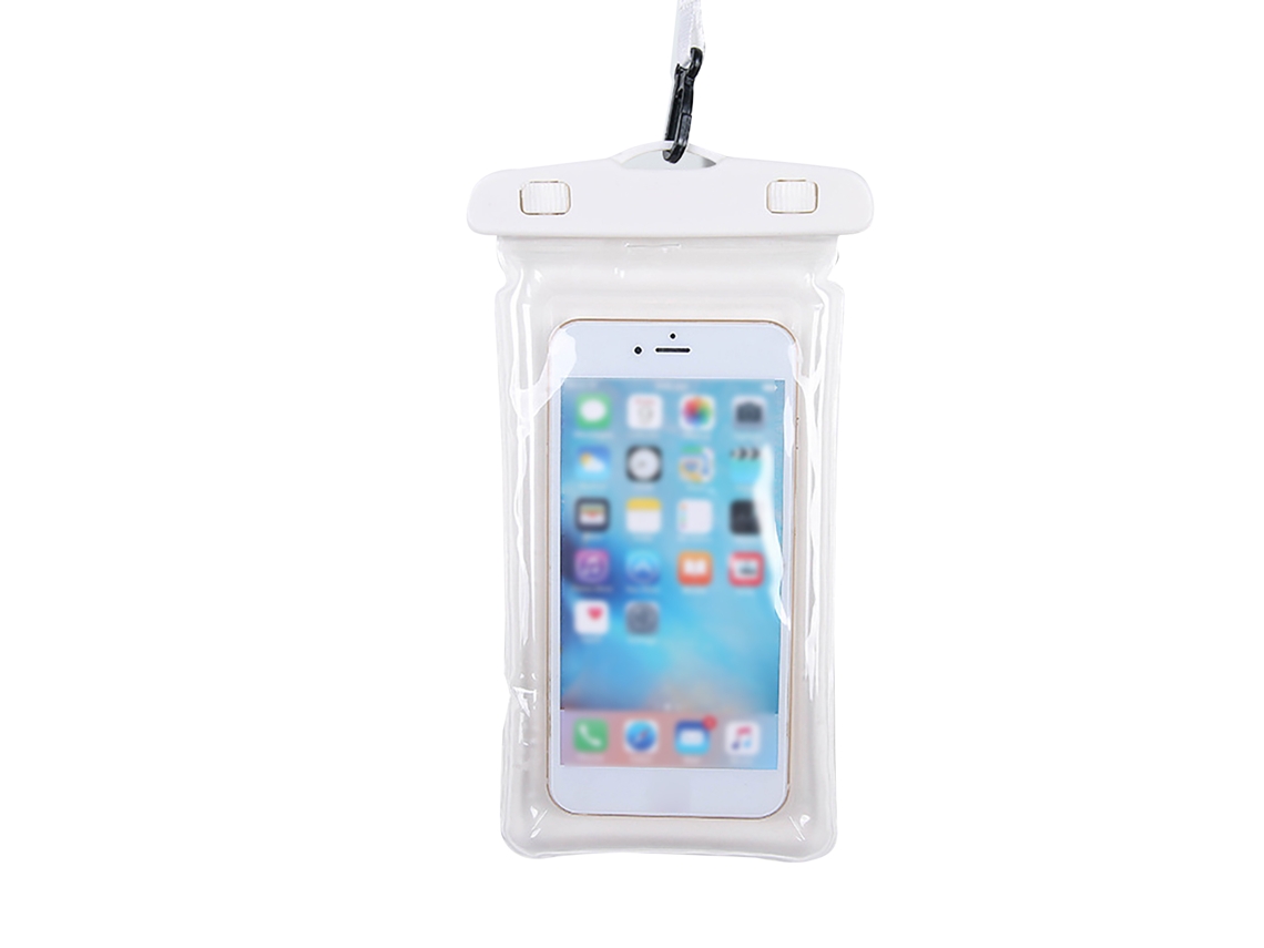 Bolsa Inflável Protetora para Celular Impermeável com Tela Tática para Natação Mergulho Parques Aquáticos Até 7.2 Polegadas