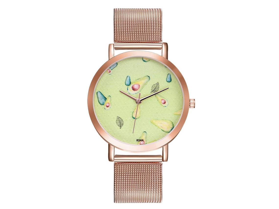 Relógio de pulso Zhoulianfa estilo fofo para casal com pulseira de aço (ouro rosa)