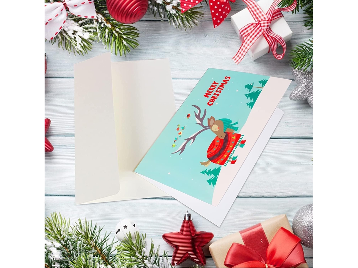 Cartões De Natal, 24 Cartões De Natal, Cartões De Natal Com 24 Envelopes Aquaforge