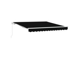 Conjunto 1 Toldo Retrátil Vidaxl Preto Poliéster (300 X 250 X 165 Cm)