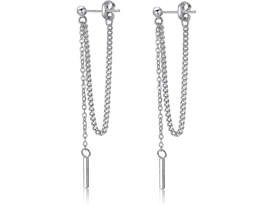 Brincos De Gota Com Barra, Prata 925