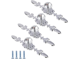 Perfis de cristal para gavetas y armários, alças de prata, base de liga, 120mm, para cocina y muebles | S/MARCA