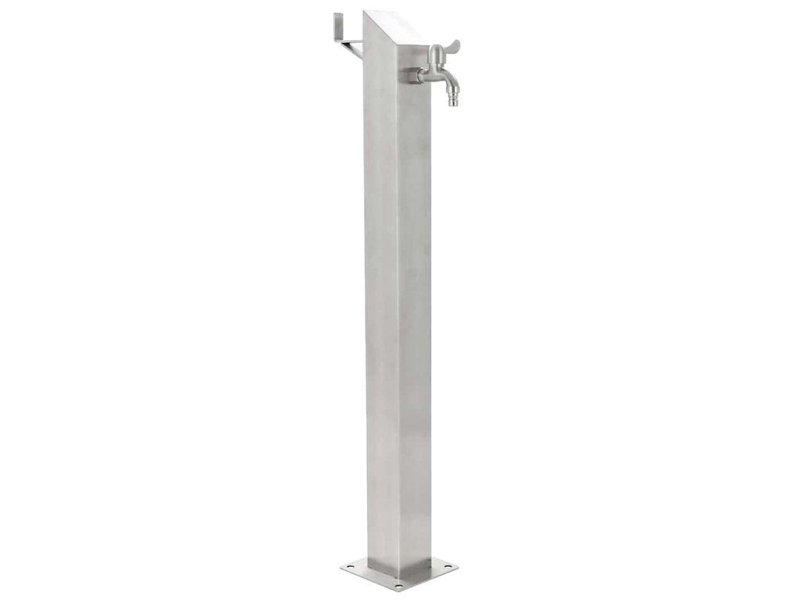 Vidaxl Coluna De Água Para Jardim Em Aço Inoxidável Quadrada 95 Cm