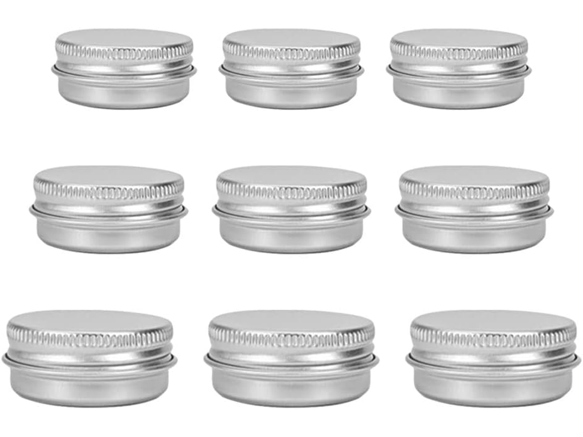 Conjunto De 9 Recipientes Redondos De Alumínio Recarregáveis, 10g/15g, Para Creme De Leite.