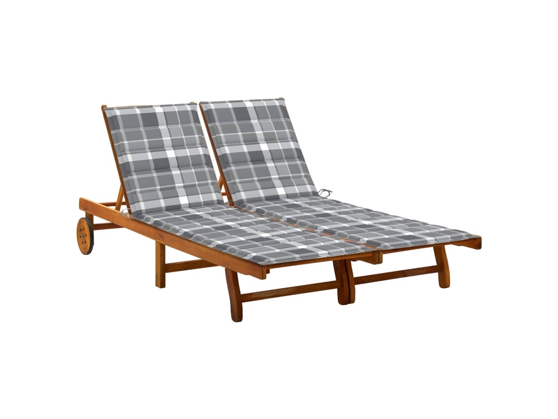 Sunlounger, Sunloungers Vidaxl Cinzeto Madeira De Acácia (200 X 123 X 85 Cm)