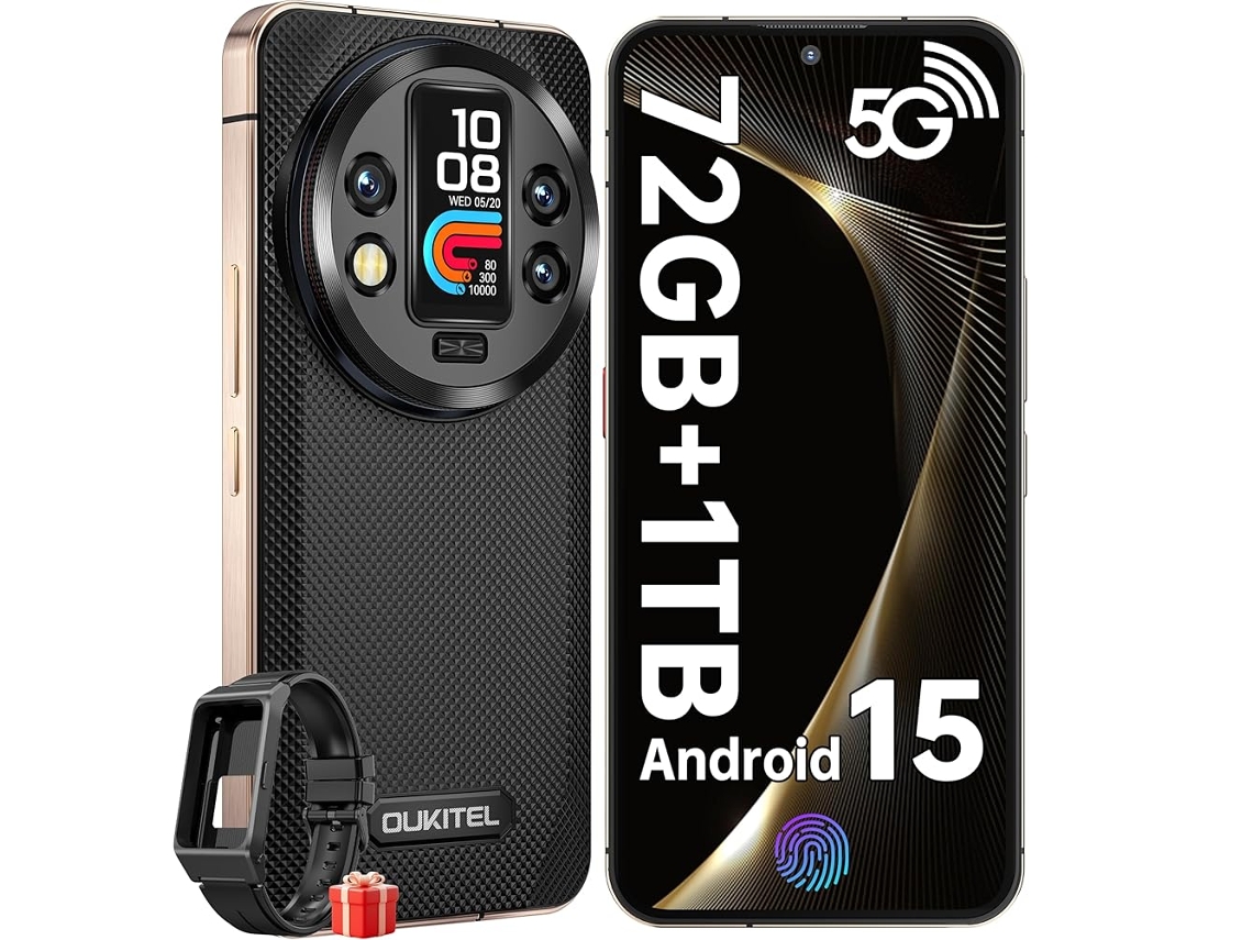 Smartphone Resistente 5g OUKITEL Wp200 Pro Con Auriculares Bluetooth 72 Gb 1 Tb 6.7" Fhd+ 120hz 8800 Mah 108 Mp Nfc Preto