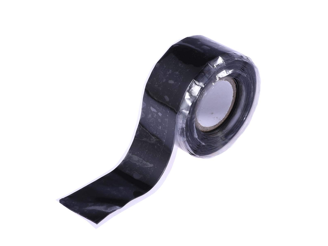 Fita Isolante Elétrica De Silicone Preta 3 Metros