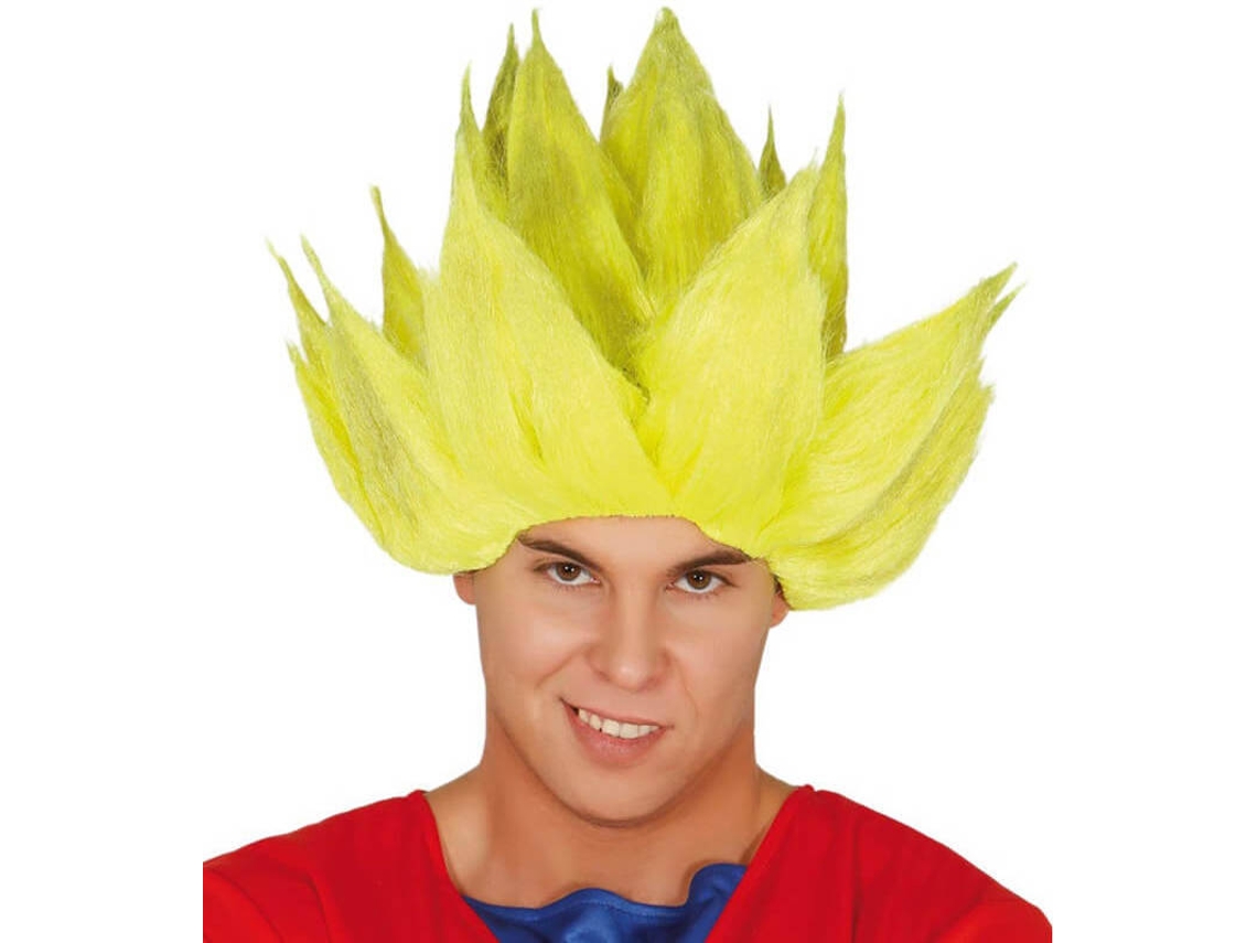 Peruca DISFRAZZES Dragon Ball Super Guerreiro Amarela (Tam: Tamanho Único)