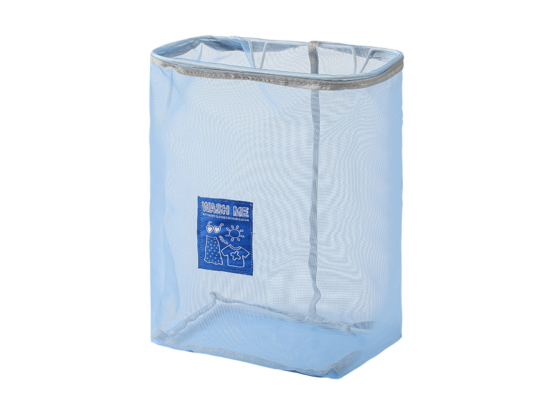 Conjunto de 2 cestos BRILVIBERA para roupa, dobráveis, com compartimentos removíveis, azul
