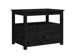 Vidaxl Mesa De Centro 71x49x55 Cm Pinho Maciço Preto