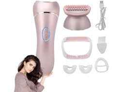 Barbeador elétrico feminino, à prova d'água IPX6, 4 em 1, caixa rosa
