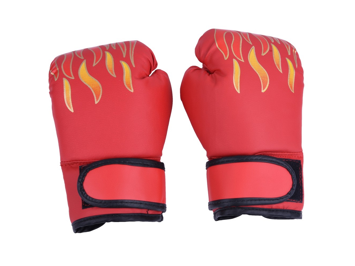 Luvas De Boxe Para Crianças Muay Thai Sparring Kickboxing Com Material Pu E Apoio No Punho Vermelho