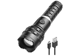 Lanterna Tática Led 5 Modos com Zoom Resistente À Água Diária de Emergência Preta Bisbisous VIGA EUROPE
