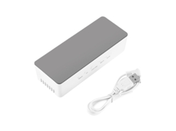 Espelho de Maquilhagem Digital Multifuncional LED Baok com Despertador - Ideal para Presente (Retangular)