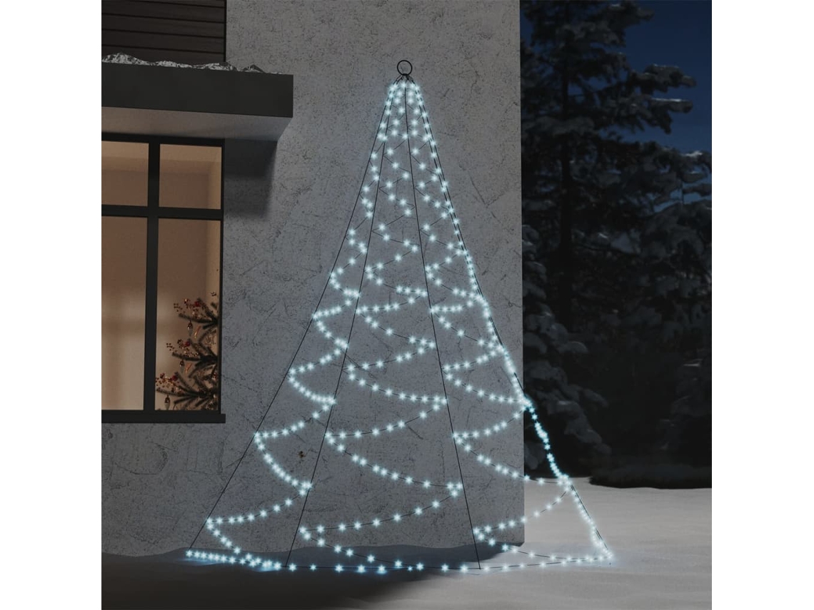 Vidaxl Árvore De Natal Parede 260 Luzes Led 3 M Int/ext Branco Frio