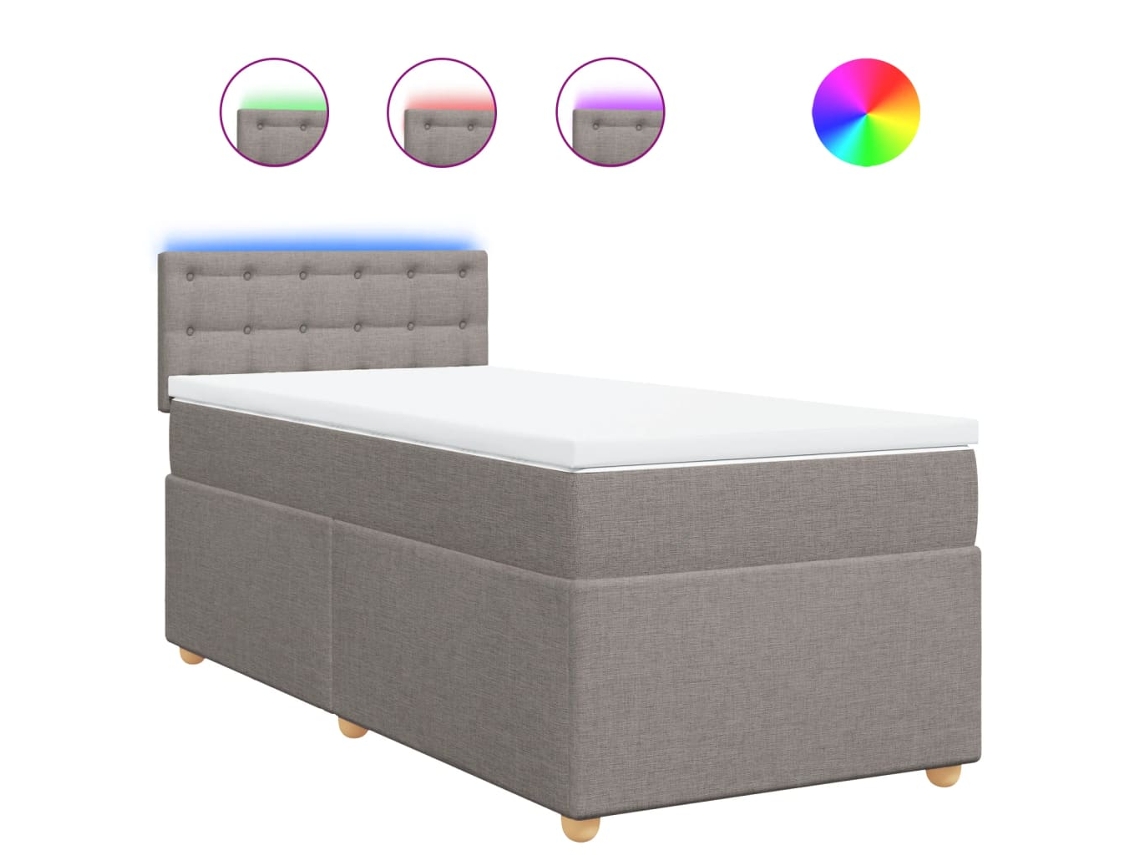 Box Spring Bed, Box Spring Beds Vidaxl Cinzento-acastanhado Tecido (80 X 200 Cm)