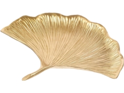 Bandeja De Joias Em Metal Dourado Com Design De Folha De Ginkgo, Porta-anéis Decorativo, Organizador