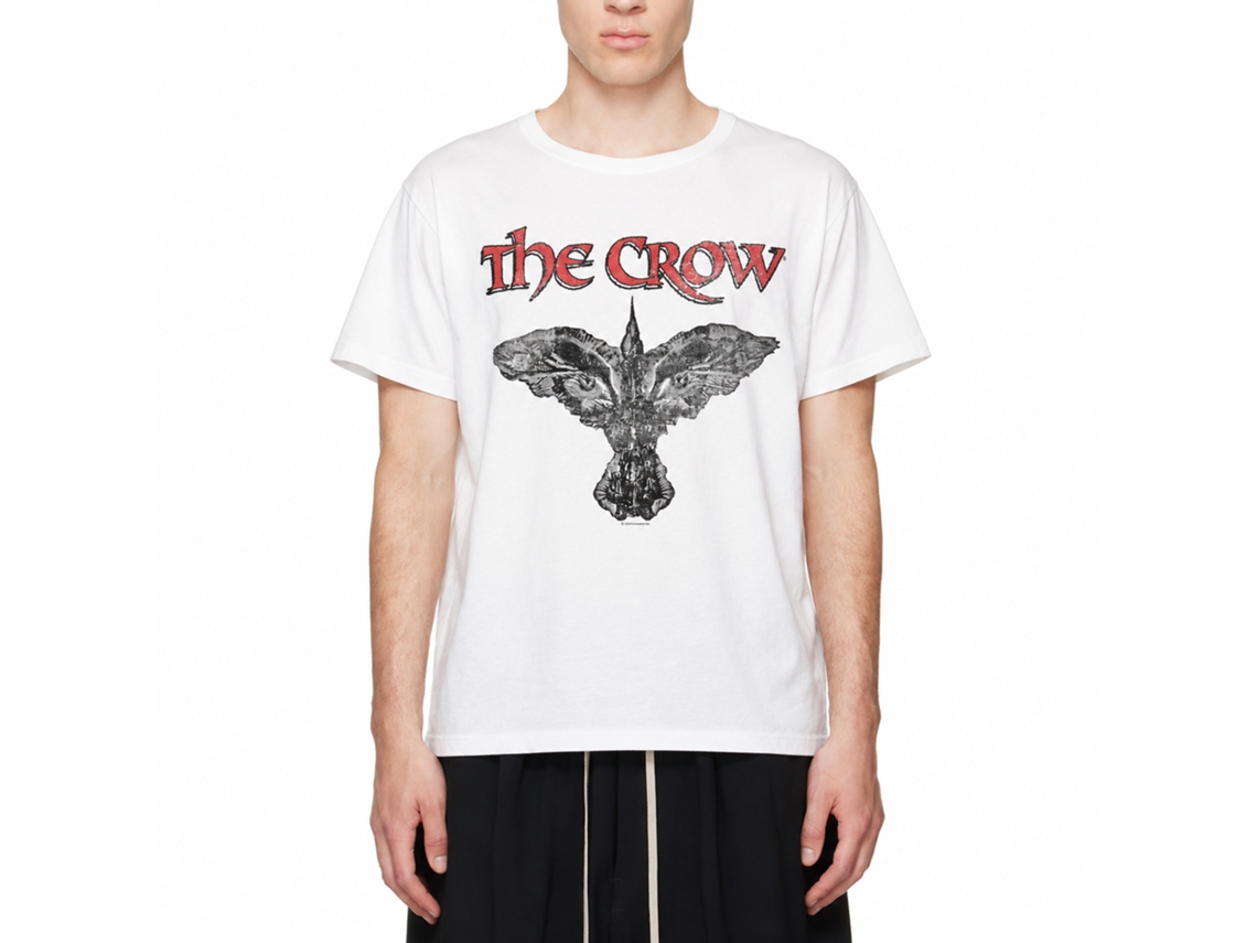 Rockinstone The Crow Movie Logo And Crow White Adult T-shirt Size:xl