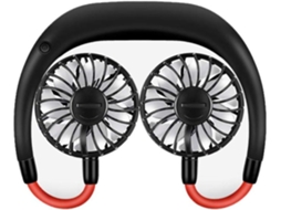 Mini ventilador de pescoço dobrável S/MARCA, USB, bateria recarregável, rosa, 1200m