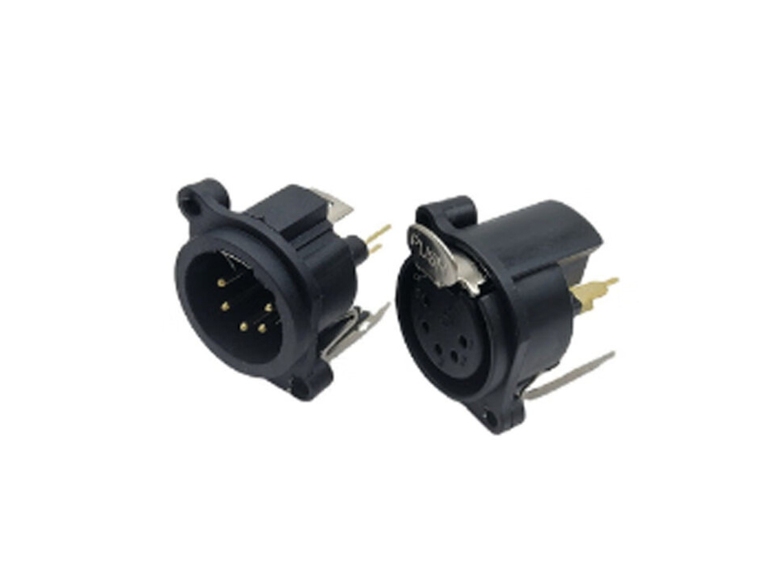 Conector de Áudio 5 Pinos, Não Longcanon, Plástico, Pernas Retas, Macho e Fêmea, para Alto falante, Amplificador, Mixer, Profissional, 2 Uni AQUAFORGE