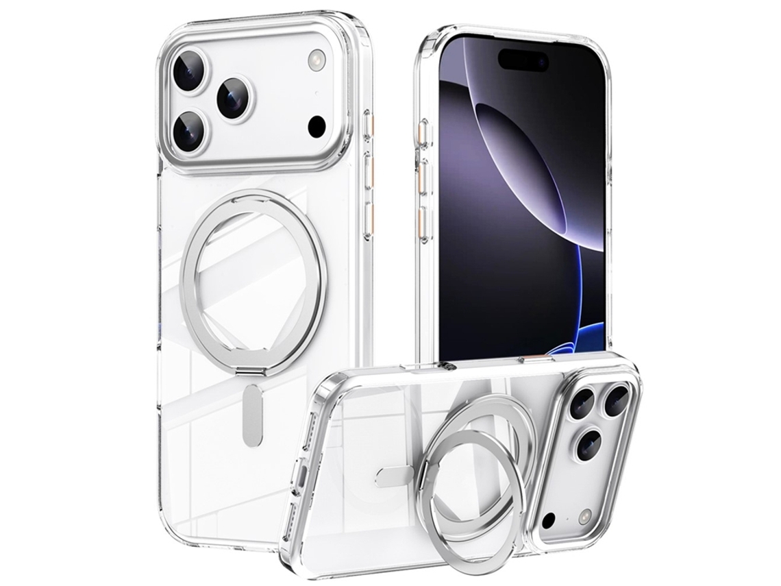 Capa Para Iphone 17 Pro Max Com Suporte Magsafe Fosco - Prata